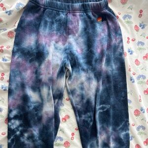 Aviator Nation Tie-Dye Joggers - Blue and Purple